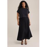 WE Fashion - Curve T-shirt - Zwart - Dames T-shirt