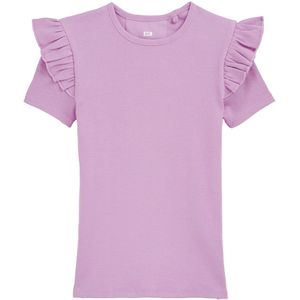 WE Fashion Meisjes T-shirt - Ruches - Zacht Biologisch Katoen