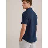 WE Fashion - Slim Fit Overhemd - Katoen Polyester - Korte Mouwen - Button Down Kraag