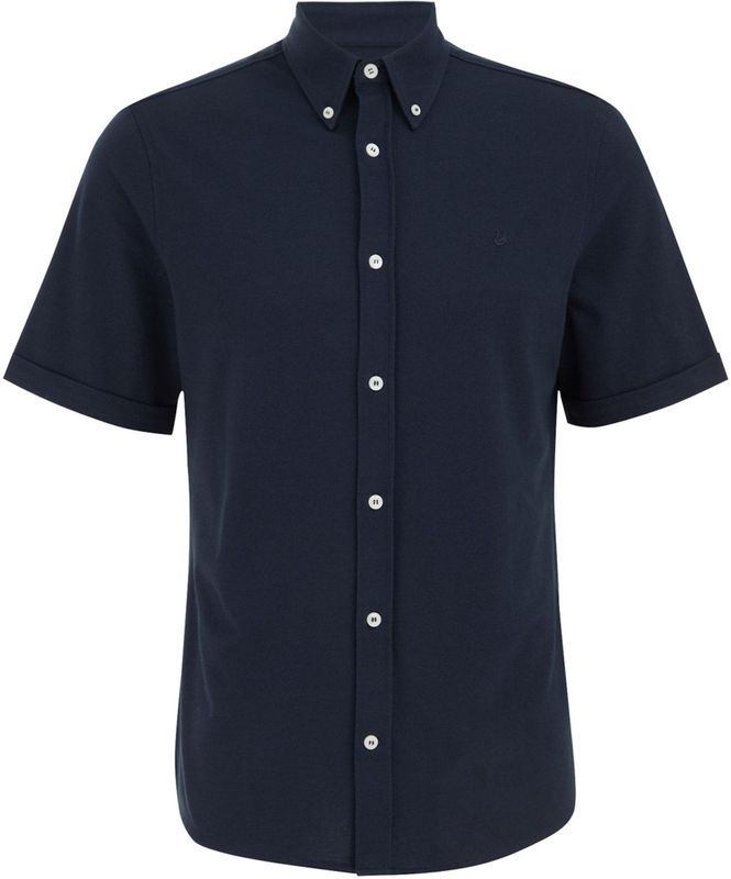 WE Fashion - Slim Fit Overhemd - Katoen Polyester - Korte Mouwen - Button Down Kraag