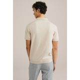 WE Fashion - Regular Fit - Fijngebreide Polo - Beige - Katoen
