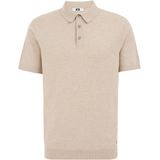 WE Fashion - Regular Fit - Fijngebreide Polo - Beige - Katoen