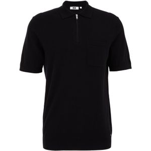 WE Fashion Fijngebreide polo van katoenmix