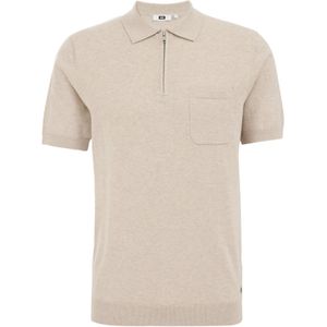 WE Fashion Heren regular fit fijngebreide polo
