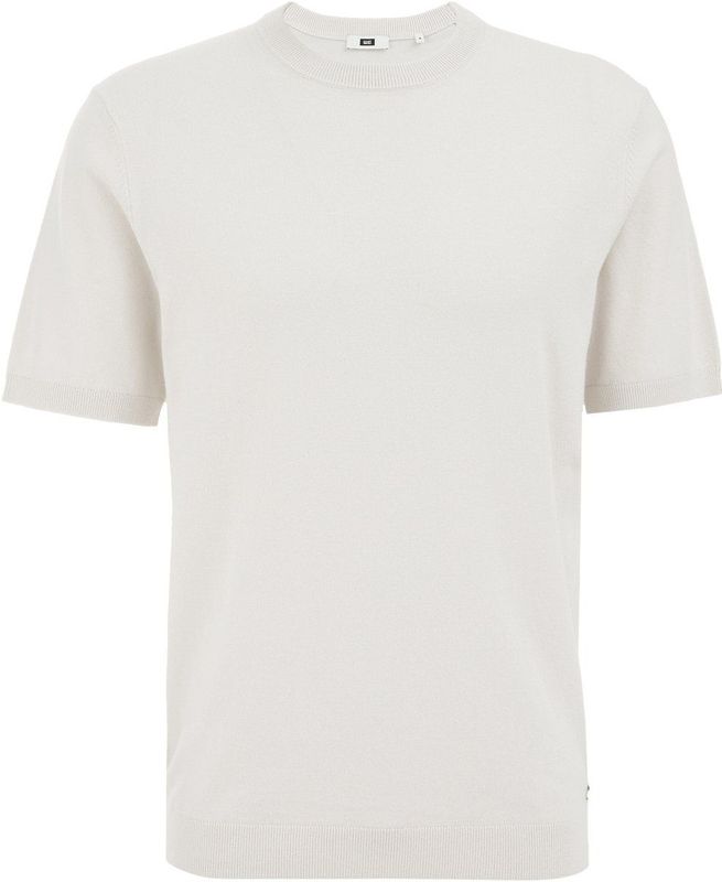 WE Fashion - T-shirt - Wit - Fijn Gebreid - Korte Mouwen