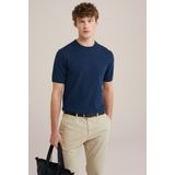 WE Fashion - T-shirt - Donkerblauw - Fijn Gebreid