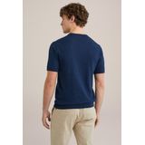 WE Fashion - T-shirt - Donkerblauw - Fijn Gebreid