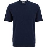 WE Fashion - T-shirt - Donkerblauw - Fijn Gebreid