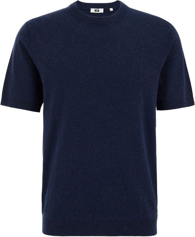 WE Fashion - T-shirt - Donkerblauw - Fijn Gebreid