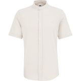 Overhemd - Katoenmix - Kreukvrij - Moderne Mao-kraag - Korte Mouwen