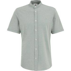 WE Fashion Heren Slim fit overhemd van piquéjersey