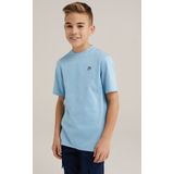 WE Fashion Shirt  lichtblauw / zwart / wit