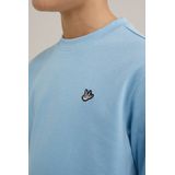 WE Fashion Shirt  lichtblauw / zwart / wit