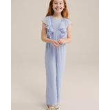 WE Fashion - Meisjes Jumpsuit - Regular Fit - Pastelblauw - 100% Gerecycled Polyester