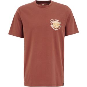 WE Fashion - Heren T-shirt - Roestbruin - Katoen - Regular fit
