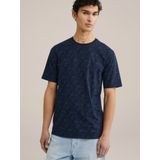 WE Fashion - Heren T-shirt - Marineblauw - Regular fit