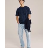 WE Fashion - Heren T-shirt - Marineblauw - Regular fit