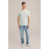 WE Fashion - Heren Regular fit T-shirt met print - Regular fit - Lichtgroen - Katoen - Maat: XS