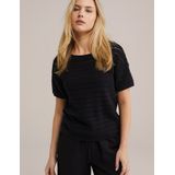 WE Fashion - Gebreide Trui - Zwart - Regular Fit