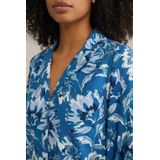 WE Fashion - Dames Blouse - Dessin - Regular Fit - Blauw - Katoen