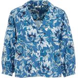 WE Fashion - Dames Blouse - Dessin - Regular Fit - Blauw - Katoen