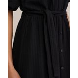 WE Fashion - Jurk - Zwart - 3/4 Lengte - V-hals - Katoen