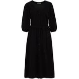 WE Fashion - Jurk - Zwart - 3/4 Lengte - V-hals - Katoen