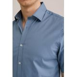 WE Fashion - Heren Poplin Overhemd - Slim Fit - Blauw - Katoen