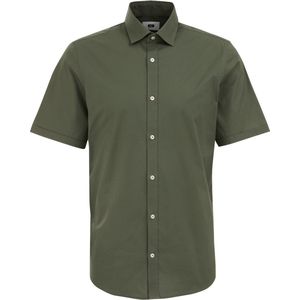 WE Fashion - Slim Fit - Overhemd - Donkergroen - Katoen