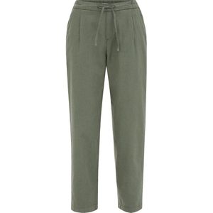 WE Fashion - Dames Pantalon - Donkergroen - Katoenmix - Regular Fit
