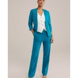 WE Fashion - Pantalon - Koningsblauw - Flared - Mid Waist