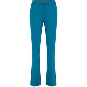 WE Fashion - Pantalon - Koningsblauw - Flared - Mid Waist