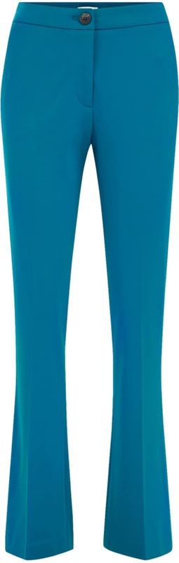 WE Fashion - Pantalon - Koningsblauw - Flared - Mid Waist