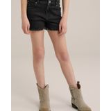 WE Fashion - Korte Broek - Zwart - Slim Fit - Hoge Taille - Katoen, Polyester, Elastaan