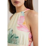 Trendyol Lichtgele, Getailleerde Midi-Jurk Met Riem Twoss25El00211