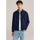 Blue Ridge - Heren Overshirt - Donkerblauw - Katoen-Linnenmix - Regular Fit