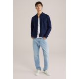 Blue Ridge - Heren Overshirt - Donkerblauw - Katoen-Linnenmix - Regular Fit