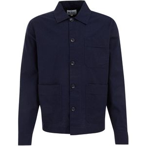 Blue Ridge - Heren Overshirt - Donkerblauw - Katoen-Linnenmix - Regular Fit