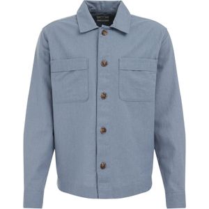 WE Fashion - Herenoverhemd - Katoen-Linnen - Blauw