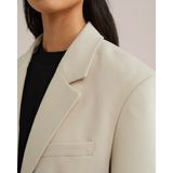 WE Fashion - Oversized Blazer - Beige - Damesmodel - Polyester