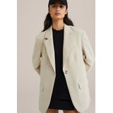 WE Fashion - Oversized Blazer - Beige - Damesmodel - Polyester