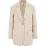 WE Fashion - Oversized Blazer - Beige - Damesmodel - Polyester