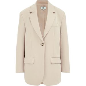 WE Fashion - Oversized Blazer - Beige - Damesmodel - Polyester