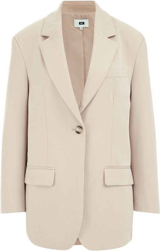 WE Fashion - Oversized Blazer - Beige - Damesmodel - Polyester