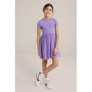 WE Fashion - Meisjes Jurk - Lichtpaars - Katoen - Regular Fit