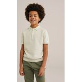WE Fashion - Poloshirt - Beige - Katoen - Korte Mouwen