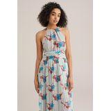 Jurk - Mouwloos - Ronde Halterkraag - Plisséplooien - Comfortabele Onderrok