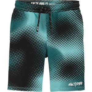 WE Fashion Broek  turquoise / petrol / zwart / wit