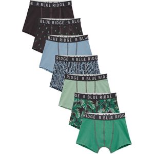 WE Fashion Blue Ridge boxershort - set van 7 donkergroen/donkerblauw