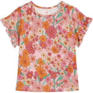 WE Fashion - Meisjes T-shirt met dessin - Regular fit - Lichtroze - Katoen - Maat: 134/140